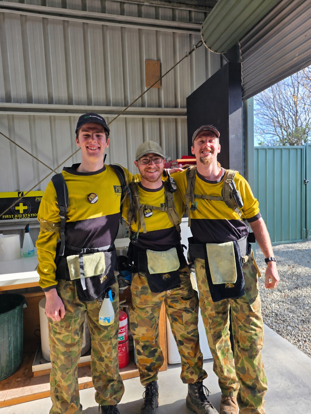 Three Delta Force Melbourne marshals at the centre