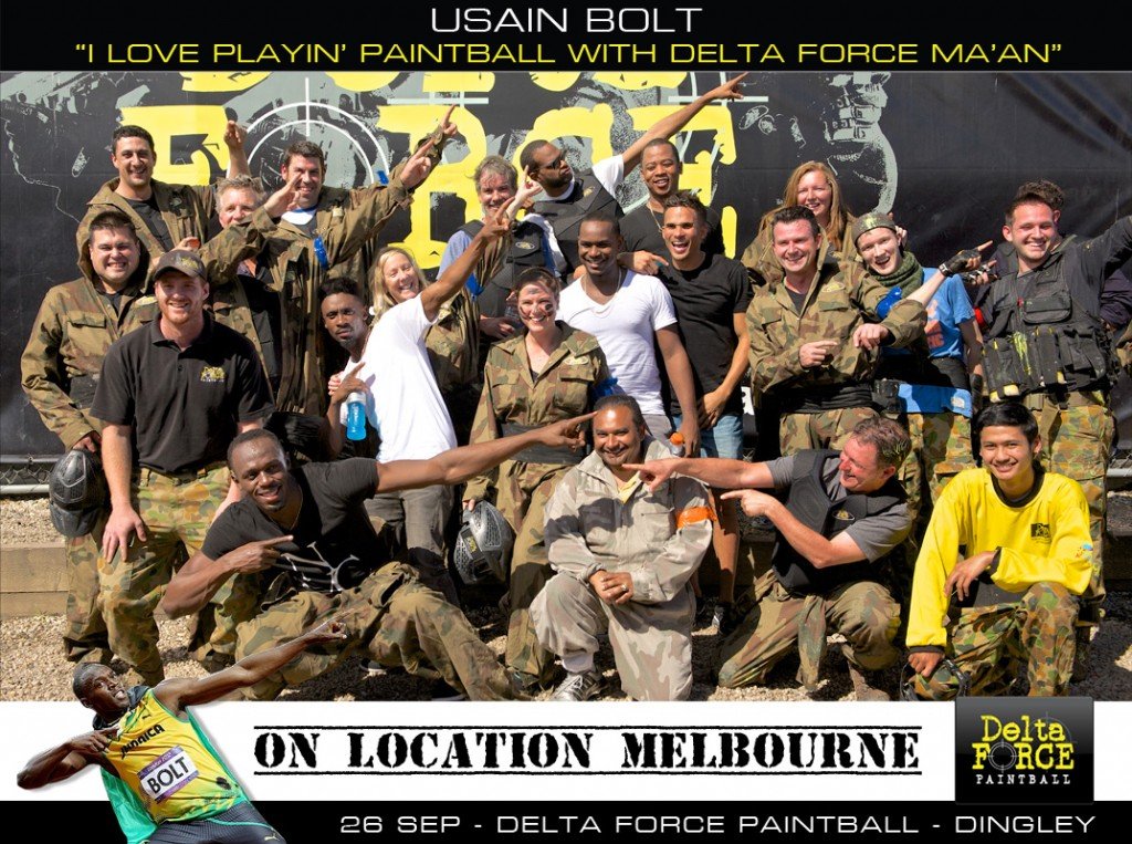 Usain Bolt & John Steffensen Delta Force Paintball Dingley